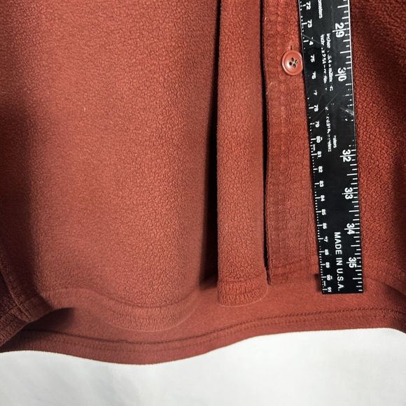 LL Bean Polyester Mens Fleece Flannel Orange Long Sleeve‎ Size XL Tall *read - Picture 3 of 7